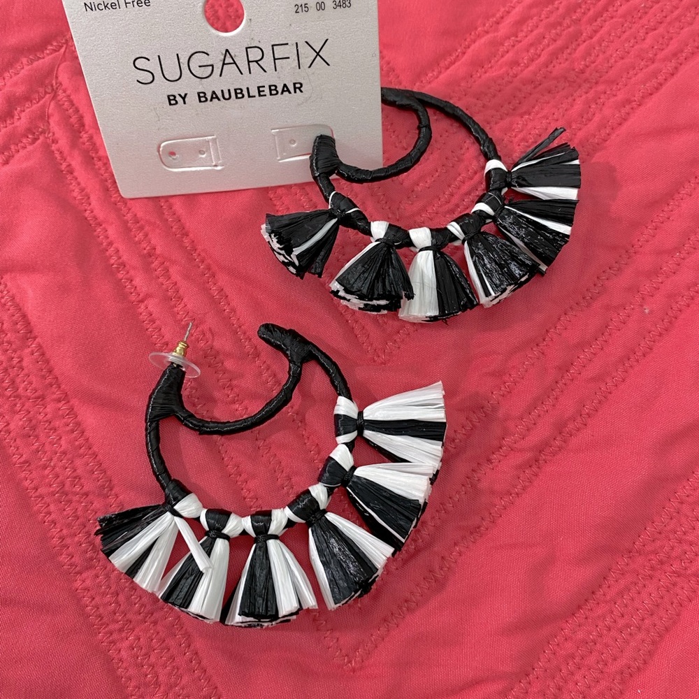 NWT Sugar fix by baublebar nickel free earrings, black and white